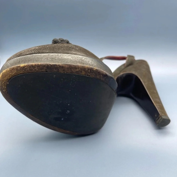 Vintage PRADA Vero Cuoio Peep Toe Embellished Pump - Picture 6 of 14